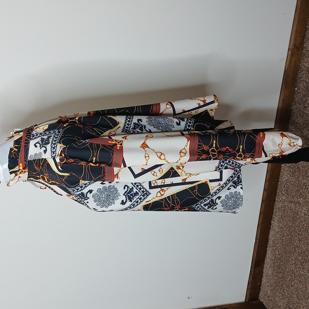 Womens printed mock neck blouse size large - Picture 6 of 11